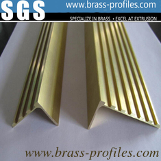 China Decorative Copper Material L Groove Stair Nosing In Brass Profiles supplier