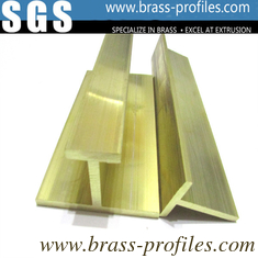 China Solid Golden Brass T Moding Plate / Extruding Copper T Slot Frames supplier