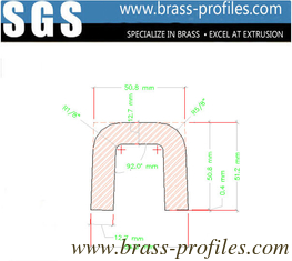 China External Dimensions 54mm x 51mm Solid Brass Channel Copper U Channel supplier