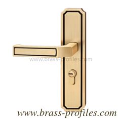 China 220mm x 50mm Copper lock copper plate door lock interior brass handle lock supplier