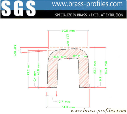 External Dimensions 16mm x 2mm Extruded Brass U Shaped Channel supplier