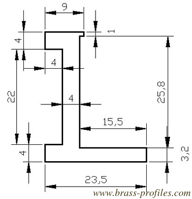 Solid Brass Single L Sections and Straight Copper L Corner Sheet supplier