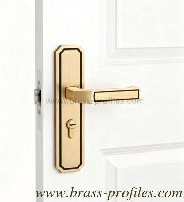 220mm x 50mm Copper lock copper plate door lock interior brass handle lock supplier