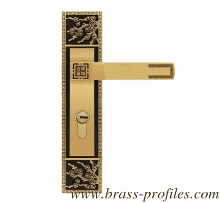 220mm X 50mm Copper Lock Bedroom Door Interior Brass Handle Lock supplier