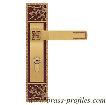 220mm X 50mm Copper Lock Bedroom Door Interior Brass Handle Lock supplier
