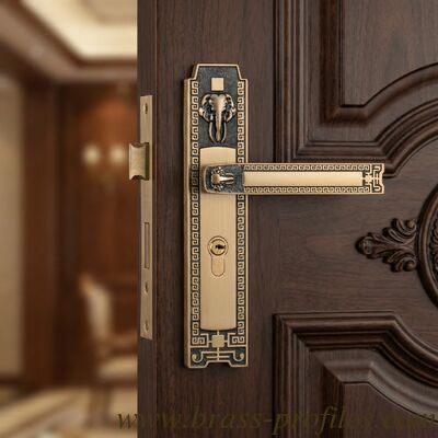 220mm X 50mm Copper Lock Bedroom Door Interior Brass Handle Lock supplier